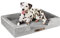 Codi Orthopädisches Hundebett Gedächtnisschaum Hundesofa für Mittlere Hunde, 91x68x(7.5+8.9) cm Hundecouch mit eierförmiger Kistenschaum und waschbarem rutschfestem Bezug, grau