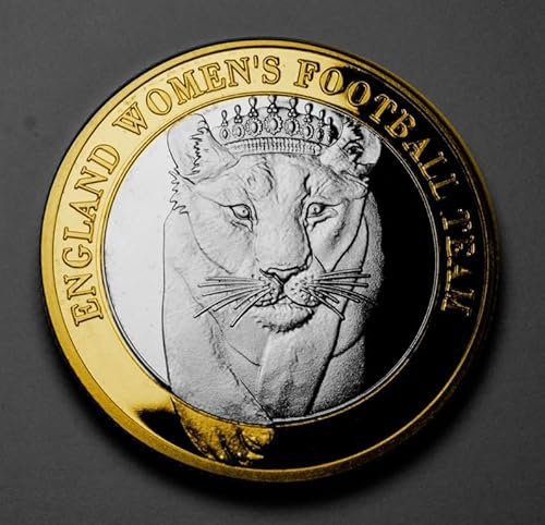 The Commemorative Coin Company England Women's Football Silver & 24ct Gold Dual Metal Commemorative. England Ladies/Women Europe/Champions Lioness/Lionesses 2022 2023