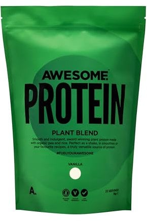 Awesome Supplements - Awesome Protein Vanilla - 1KG Vegan & Organic High Protein Powder - Low Calorie, Low Sugar