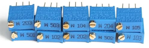 JMORCO 10PCS Trimmpotentiometer 3296W 10R 20R 50R 100R 200R 500R 1K 2K 3K 5K 10K 20K 30K 50K 100K 200K 500K 1M 2M Potentiometer (Size : 30K Ohm)