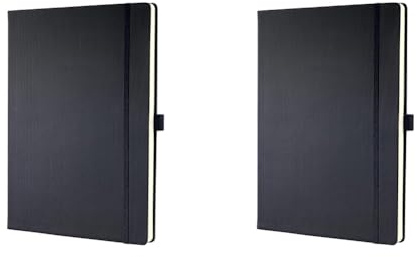 Sigel CO111 Premium Notebook squared, A4, hardcover, black - Conceptum (Pack of 2)