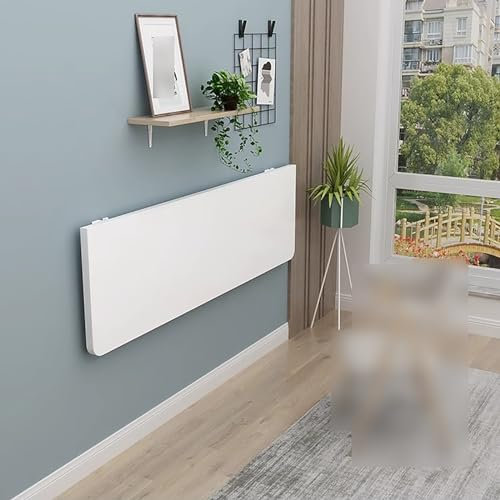 Tavolo pieghevole a muro,scrivania salvaspazio richiudibile,tavolo pieghevole multifunzionale,con un'elevata capacità di carico e sono,per risparmiare spazio. ( Color : White , Size : L90*W50cm )