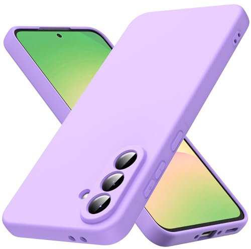 Byvuwiay Hülle kompatibel mit Samsung Galaxy A56 5G Hülle, weiche TPU Flüssigsilikonhülle, Handyhülle Stoßfest Kratzfest Schutzhülle Samsung Galaxy A56 5G Case, Helles Lila