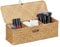 Relaxdays Aufbewahrungsbox mit Deckel, Seegras Korb mit 3 Fächern, Bad Aufbewahrung, HBT 11 x 33 x 12,5 cm, Kiste, Natur