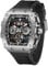 REEF TIGER Luxus Herren Tonneau Multifunktionale mechanische Uhr Selbstaufzug Automatik Gummi Armbanduhr für Männer RGA3009, Rga3009-ybb, Armband