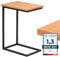 LAMO Manufaktur Beistelltisch | Laptoptisch | Sofatisch | mobiler Kaffeetisch | Nachttisch | 45x30x60 cm | Gestell Schwarz | 100% Echtholz Massiv Platte Farbe: Natur