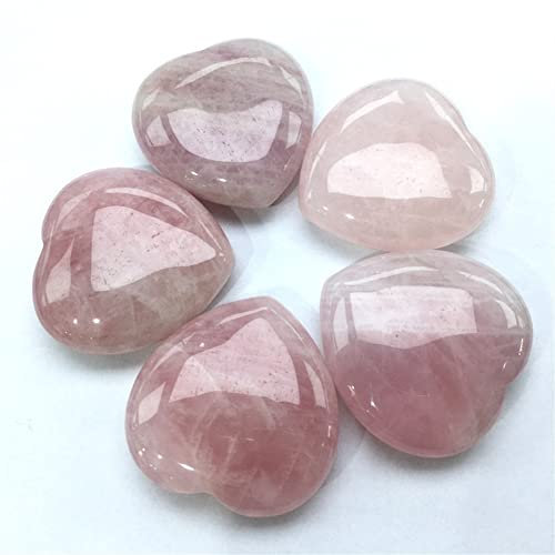 PAKMEZ Home Decor, Love Gemstone Heart Crystal Crafts Natural Rose Quartz Crystals Stones Carved Ornament Stones Gifts, Natural Crystal