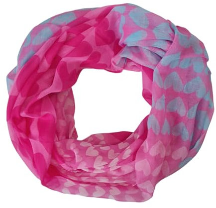 zarolo Damen Loop Schal, Schlauchschal dünn, dünnes Halstuch, Rundschal Tücher Herz Muster,weiche Viskose