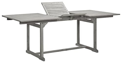 SDWEHO7 Gartentisch ausziehbar Balkontisch Ausziehtisch Wetterfest Holz Garten Balkon Esstisch, (150-200) x100x75 cm Massivholz Akazie