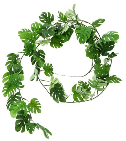 STOBAZA 2St Rattan kunstpflanze künstliche ranken gefälschte hängende Blätter gefälschte Monsterblätter Schmücken Reben künstliche Pflanzendekoration Nachahmung von Monstera-Blättern Green