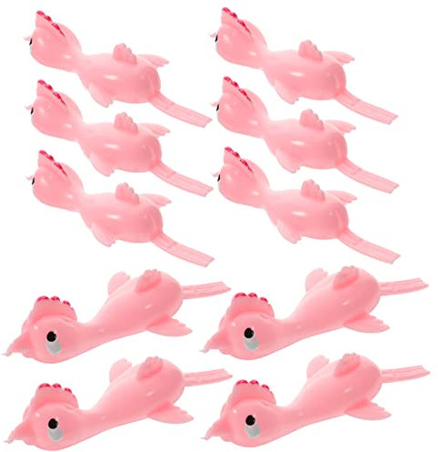 GARVALON 20st Katapult-küken-Spielzeug Stress-Relax-Spielzeug Schleudern Hühnerspielzeug Party-fingerspielzeug Kreatives Schleuderspielzeug Schleudern Fingerspielzeug Rosa Vinyl
