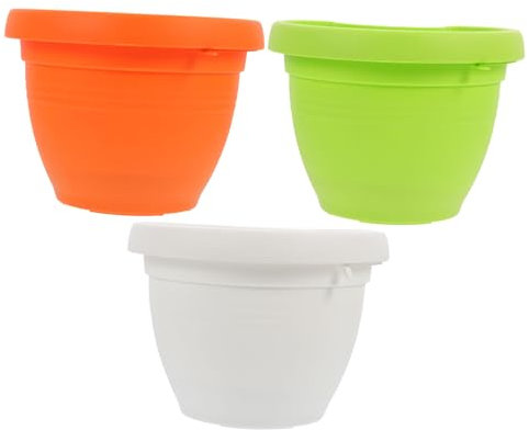 FONDOTIN 3 Stück Hängende Pflanzenkübel Rohr Blumentöpfe Wandmontage Kunststoff Wetterfest Für Balkon Fensterbrett Wohnzimmer