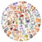 Weenwill Tiere Aufkleber Kinder,100 Stück Tiere Sticker Sets Aquarell Niedliches Wasserfest Safari Sticker Selbstklebend Cartoon Tier Aufkleber für Laptop Scrapbook Wasserflasche Fotoalben