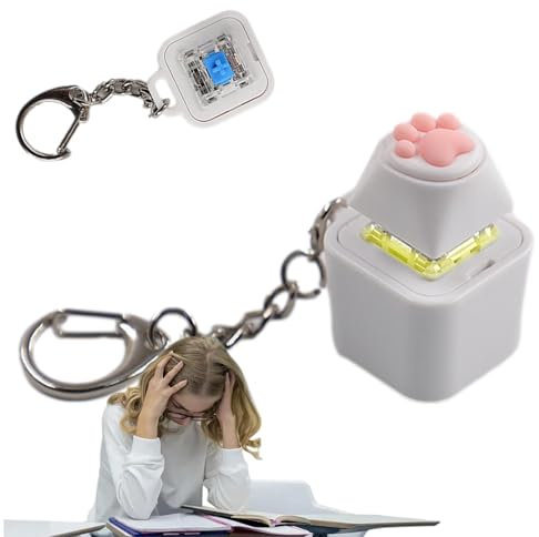 TECLA DE Toyo Fidget, Teclado Fidget Clicker | Cubo de Llave inquieta con 6 Luces | Juguetes nachry para casa, Escuela, Oficina, para Colgar