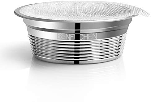 Reusable Coffee Cups Coffee Filter Benfuchen Stainless Steel Refillable Coffee Capsules Compatible with A MODO MIO Coffee Cup Filter with 60pcs Aluminum Foil