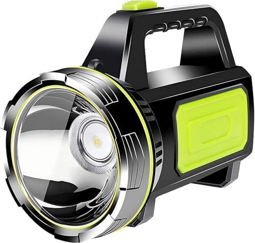AMYLIAGAN Rechargeable LED Torch, Super Bright Handheld Torches Camping Light with 2 Light Modes Portable LED Spotlight Searchlight Lantern Waterproof Outdoor Emergency Flashlight Camping Torch