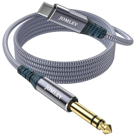 JOMLEY USB C to 6.35mm TRS Audio Cable 0.5M/1.6FT, Type C to 6.35mm TRS Stereo Cable, USB C to 1/4 inch TRS Male Cable Audio Jack Cord for Smartphone, Tablet, Laptop, Amplifier, Speaker