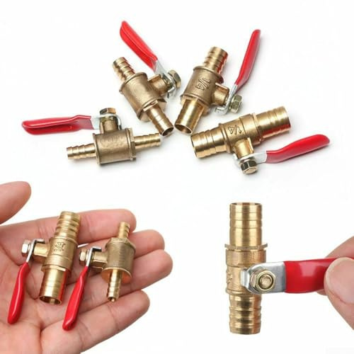 Robuster Inline-Kugelhahn aus Messing für Wasser-, Öl- oder Gasleitungen, einfache Bedienung (10 mm)