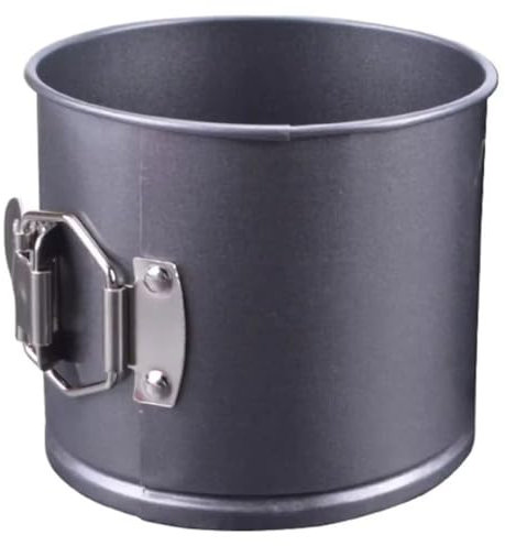 Moule à charnière en acier carbone avec fond amovible et revêtement anti-adhésif pour tarte et pizza (16 cm, noir gris)