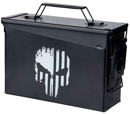 Van Os US Munitionskiste mit Militär-Emblem Cal. 30/Punish Skull