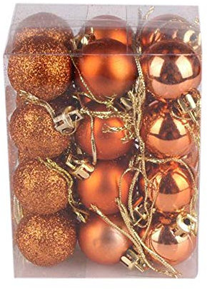 Decorazioni natalizie rosa per albero di Natale, ornamenti per la casa e le feste, decorazione Merry Christmas (24 pezzi) (arancione, 24 pezzi, 30 mm)