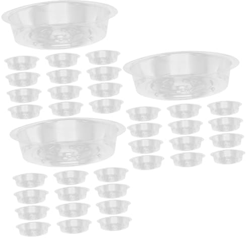 Toddmomy 3 Ensembles Soucoupes De Plantes Transparentes Plastique Lot de Trays pour Pots De Fleurs pour Prévenir Fuites Eau Et Garder Votre Espace Propre 30 Pièces * 3