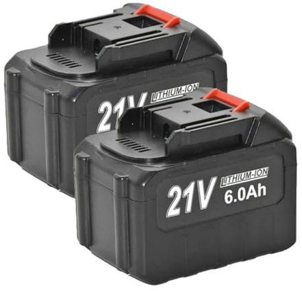 Batteria ricaricabile agli ioni di litio da 21V 6000mAh, compatibile con Makita, trapano a batteria/avvitatore senza spazzole/avvitatore/sega circolare(2pcs)