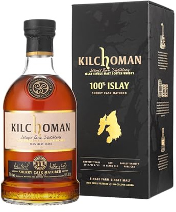 Kilchoman 100% Islay 11 Year Old Sherry Cask Matured | Islay Single Malt Scotch Whisky | 50% ABV | 70cl with Gift Box | 2025 Limited Edition