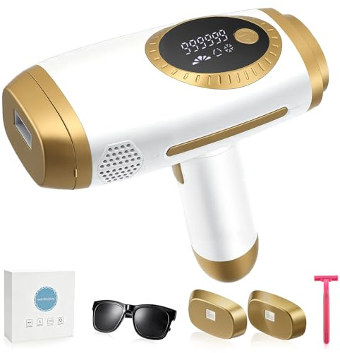 Yapasopu IPL geräte haarentfernung mit 990000 Lichtimpulsen, 5 Energiestufen 2 Modi Automatik/Manuell, Laser Haarentfernung zuhause, Lichtimpulse für Männer und Frauen, ideal für Gesicht und Körper