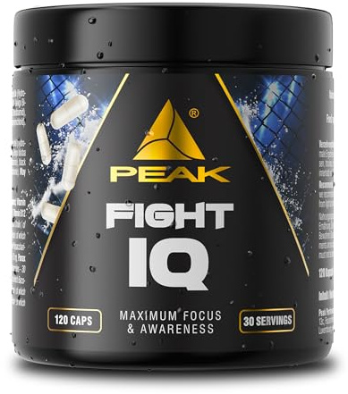 PEAK Fight IQ - 120 Kapseln I Konzentration & mentale Performance mit Lions Mane & Bacopa Monnieri I ohne Koffein