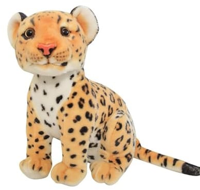 Xiyocadt Leopard Kuscheltier, Plüschtier Gepard, Realistische Löwe Plüschtier, Gepard Klein Süßes Stofftier, Geschenk für Kinder Jungen Mädchen (33 cm,Leopard)