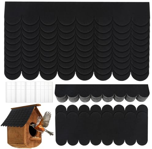 36Stk Mini Selbstklebende Dachpappe für Vogelhaus mit Doppelklebeband, Wasserdichte Dachschindeln für Vogelhaus, Nistkasten, Insektenhotel, Hundehütte, Kaninchenstall, Briefkasten, DIY