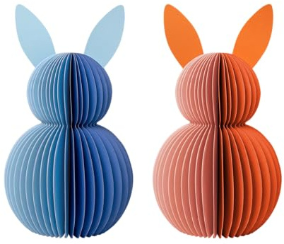 Remember Papierhasen, 2er Set, H 30 cm, Ø 17 cm – Dekorative Papier Osterhasen im Set, moderner Osterschmuck für Tisch, Fenster oder Osterstrauß