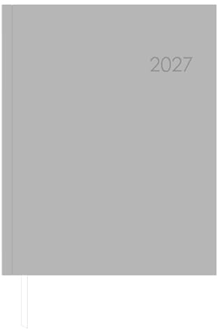 Wochenbuch anthrazit 1W/2S 2027: Taschenplaner 21x26 cm mit 1 Woche auf 2 Seiten, Eckenperoration, 5-sprachigem Kalendarium & Leseband für Arbeit & Studium