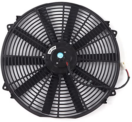 VBESTLIFE Ventola di Raffreddamento Elettrica per Radiatore 16 Pollici 120 W Push Pull, 2250 Giri/min per Vano Motore per Auto Camion, Ventola Universale Sottile con 10 Pale, in Plastica Resistente