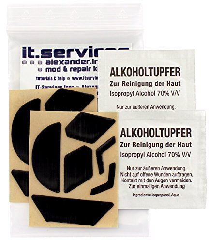 2X Sets Glides/Mausgleiter passend für Logitech G900 Chaos Spectrum, inkl. 2 Reinigungspads