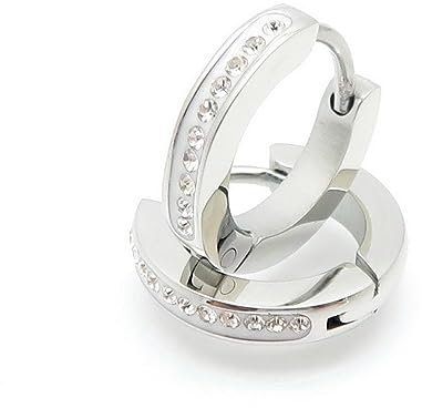 Kristall-Creolen von Bungsa | Hochwertige Edelstahl-Creolen für den perfekten Auftritt | Silber - Kristallklar