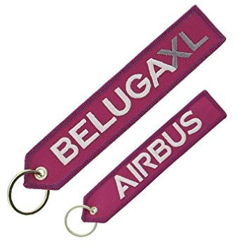 Airbus - BelugaXL Schlüsselanhänger, genähter Rand, stabile Öse, für Taschen und Koffer, leidenschaftliche Geschenkidee, Rosa, Einheitsgröße, 160 x 30 mm, Rosa, one size, Klassisch