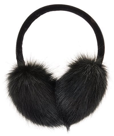 ZLYC Klassischer Damen Kinder Mädchen Verstellbarer Winter Ohrenschützer Ohrenwärmer mit Molton-Haarreifen, Schwarz, Einheitsgröße
