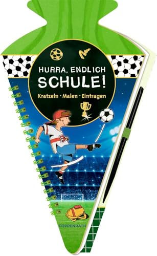 Schultüten-Kratzelbuch - Fußballfreunde - Hurra, endlich Schule!: Kratzeln, Malen, Eintragen