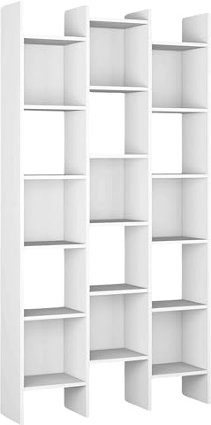 Habitdesign Estantería Librería, Estanteria Despacho, Comedor o Salon, Modelo Italian, Acabado en Blanco Artik, Medidas: 192 cm (Alto) x 96 cm (Ancho) x 25 cm (Fondo)