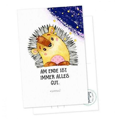 Postkarte Igel - Am Ende ist immer alles gut