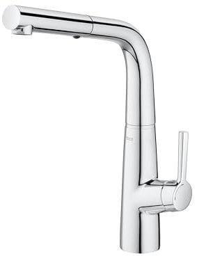 Roca A5A852AC00 Mezclador Cocina, Syra, Caño Extraible Ducha, Cold Start, Caño L, Cromo