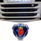 1 x blau-rotes Griffin-Logo für Scania, LKW, Auto, Kühlergrill, Motorhaube, Emblem, Abzeichen