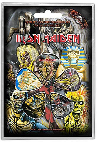 Iron Maiden Guitar Pick Plectrum Pack X 5 Early Albums Official One Size