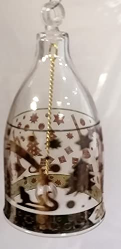 Oberstdorfer Glashütte Rosenthal Weihnachtsglocke alt antiker Stil Christbaumschmuck seltene Glocke Fensterdekoration Christkind Advent original Karton Höhe ca. 12 cm Durchmesser 5 cm