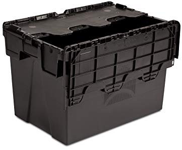 3x New 70 Litre Large Plastic Lidded Crate Office Storage