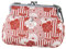 Vintage Kiss Lock Purses and Handbags Crossbody Bag/Made in Japan Japanese Bag Evening Clutch Buckle Purse Shoulder Bag, Small Size / Retro Flower Kimono Cloth Red, S