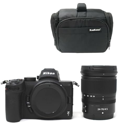 KamKorda Camera Bag + Z5 Mirrorless Digital Camera Body Only + Z 24-70mm f/4 S Lens, 24.3MP FX-Format CMOS Sensor, UHD 4K and Full HD Video Recording, Built-In Wi-Fi and Bluetooth