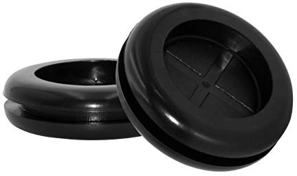 Flyshop Lot de 4 bouchons ronds en caoutchouc, trou de perçage de 30 mm, diamètre intérieur 25 mm, œillets de protection des fils en caoutchouc synthétique double face noir